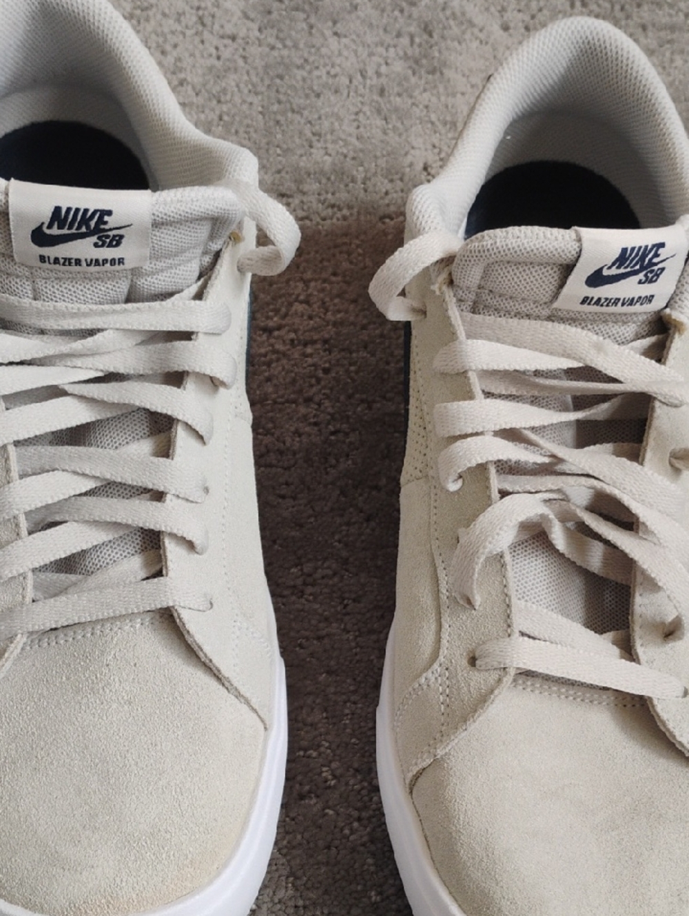 Nike SB Blazer Vapor Men's Suede Sneakers — Light Beige